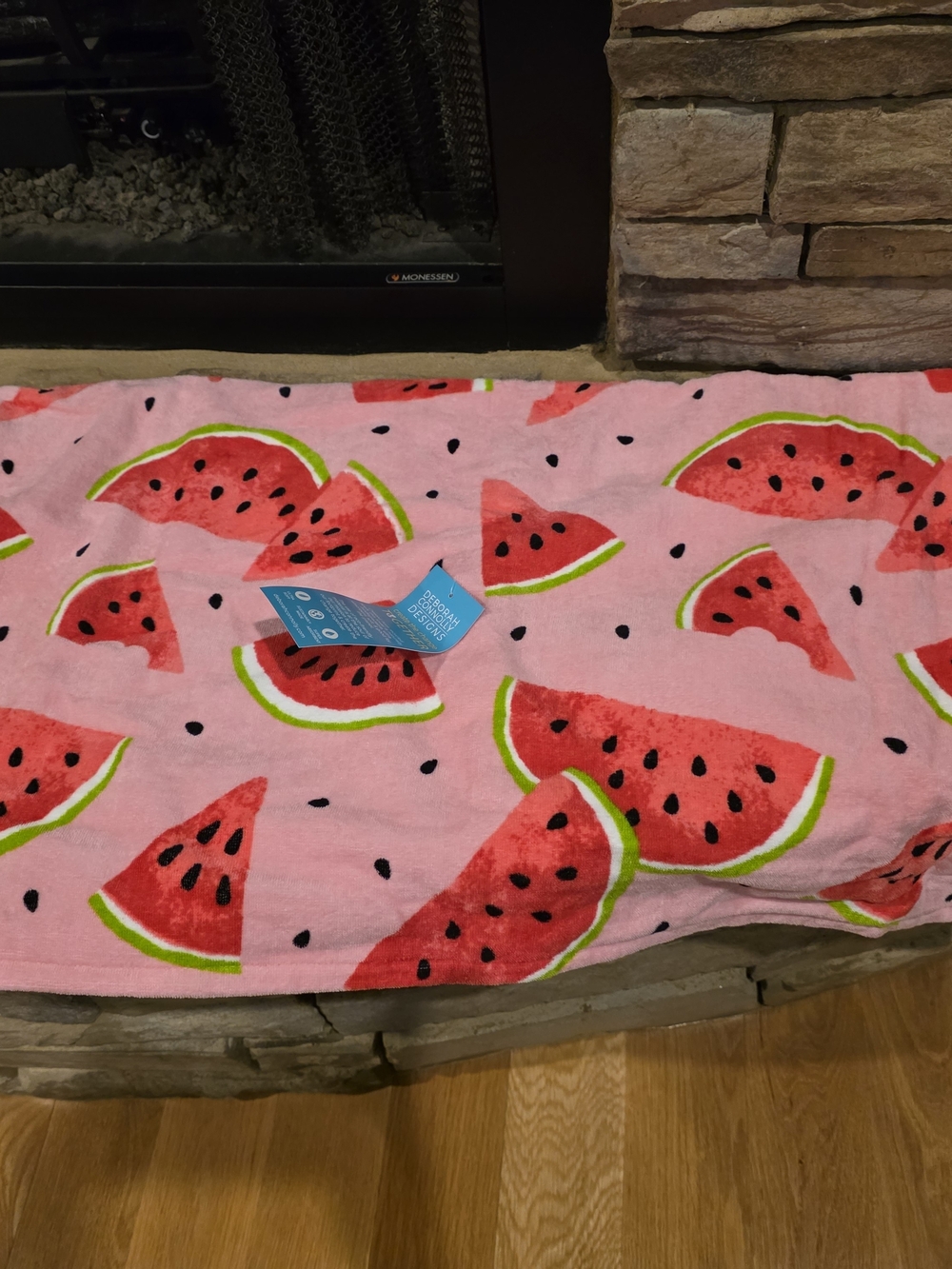 Pink Watermelon Print Beach Towel - Bright Pink Summer Design